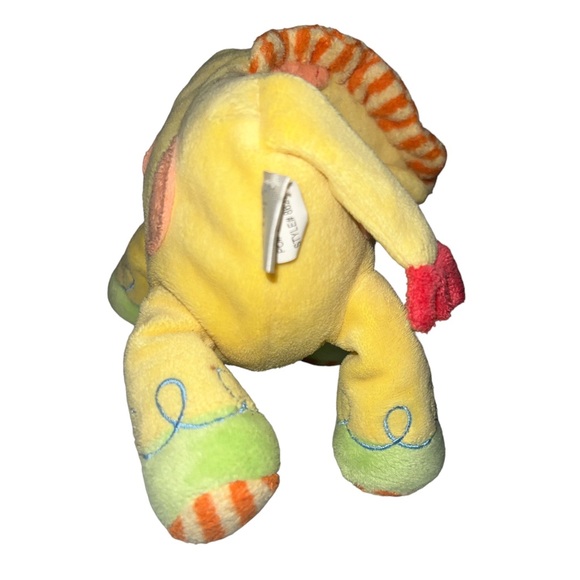 Carter’s GIRAFFE RATTLE Baby Plush Yellow Orange Polka Dots Stripes Lovey 9 Inch - Picture 6 of 9